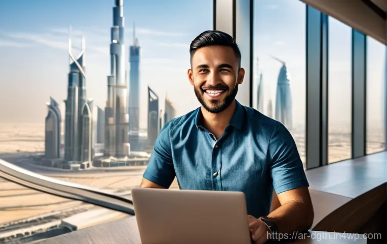 디지털 노마드의 글로벌 커리어 탐색 - **Prompt:** A diverse male digital nomad, approximately 30 years old, with short, neat hair and a wa...
